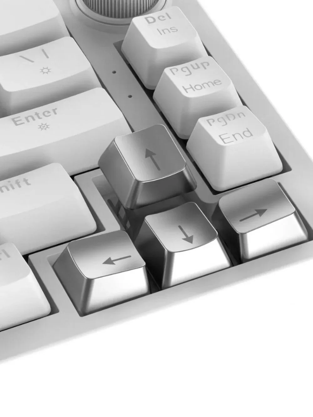 Silver Accent Key Cap Pack Arrow Keys Spacebar Replacement Keyboard Keycaps NEW